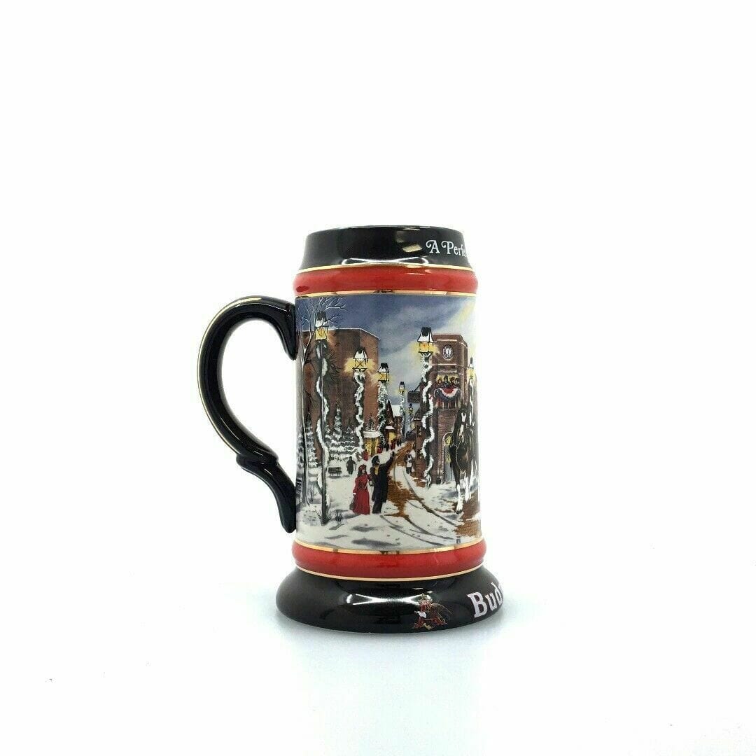 Budweiser Holiday 1992 Collector’s Series Beer Stein "A Perfect Christmas" - parsimonyshoppes