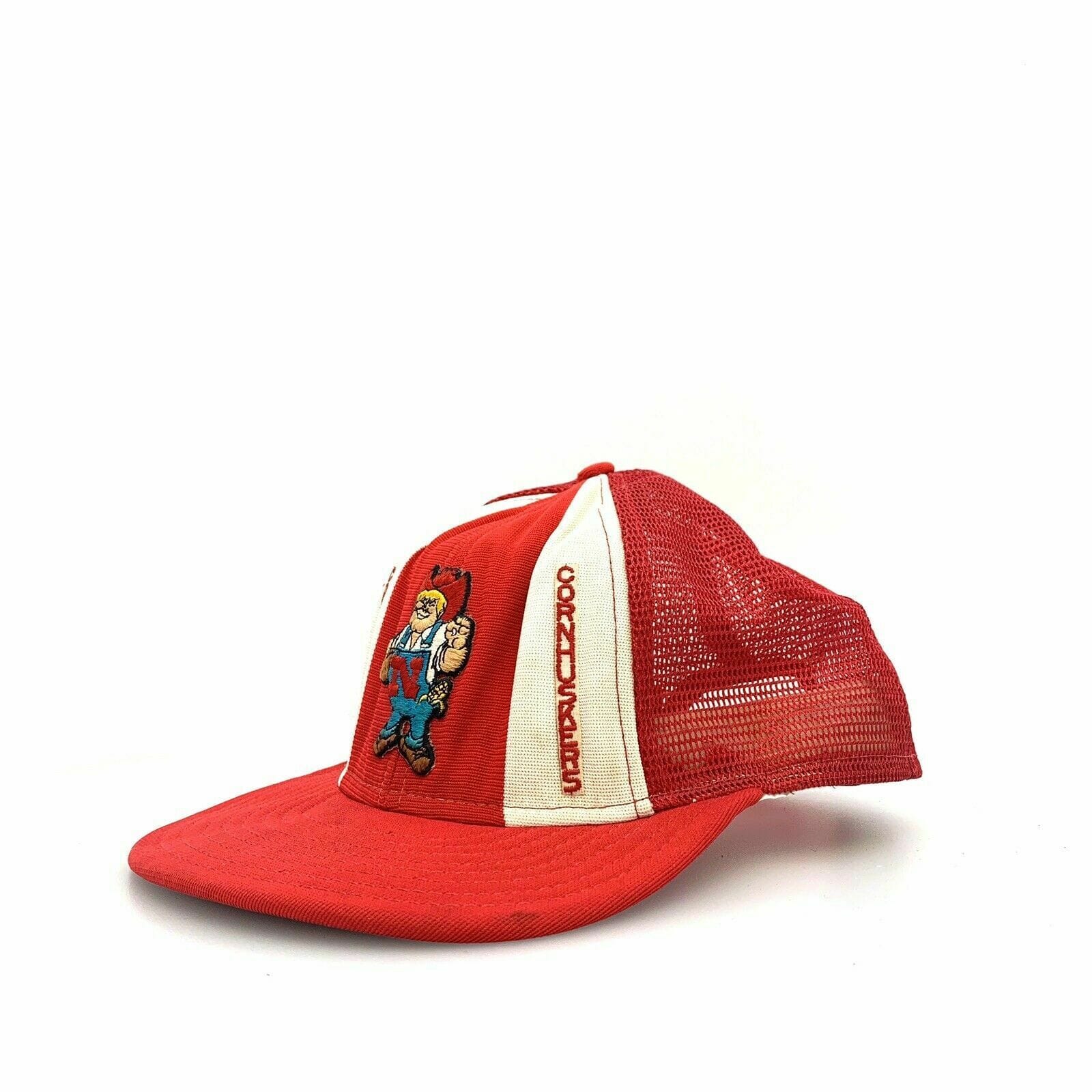 VTG AJD Lucky Stripes NEBRASKA CORNHUSKERS Herbie Snapback Trucker Hat - parsimonyshoppes