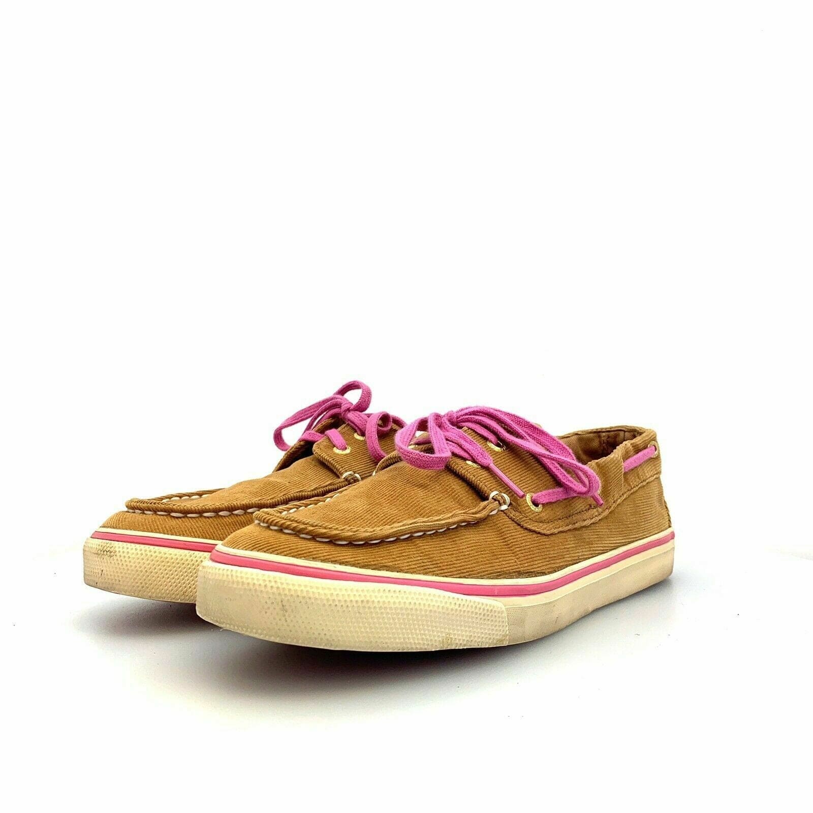 Women's Sperry Top-Sider Corduroy Boat Shoes, Brown / Pink - Size 10M - parsimonyshoppes