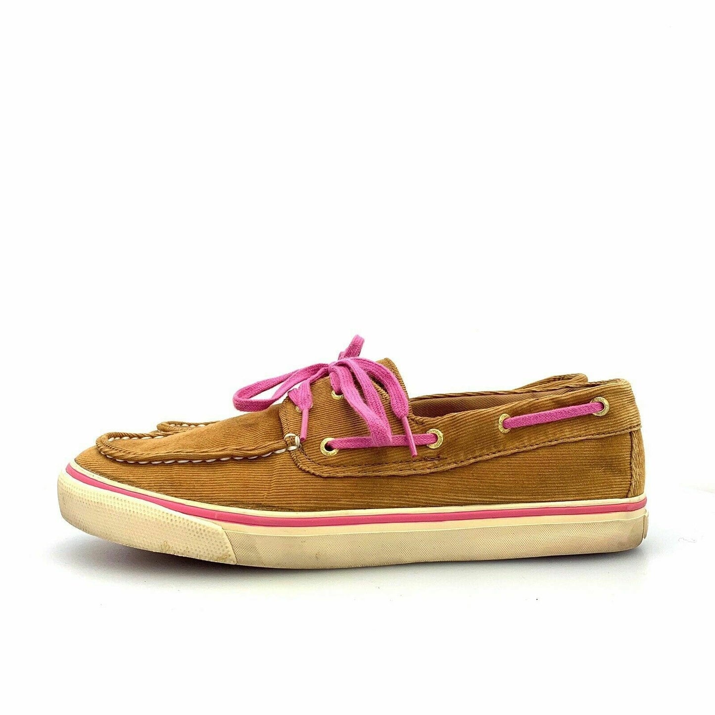 Women's Sperry Top-Sider Corduroy Boat Shoes, Brown / Pink - Size 10M - parsimonyshoppes