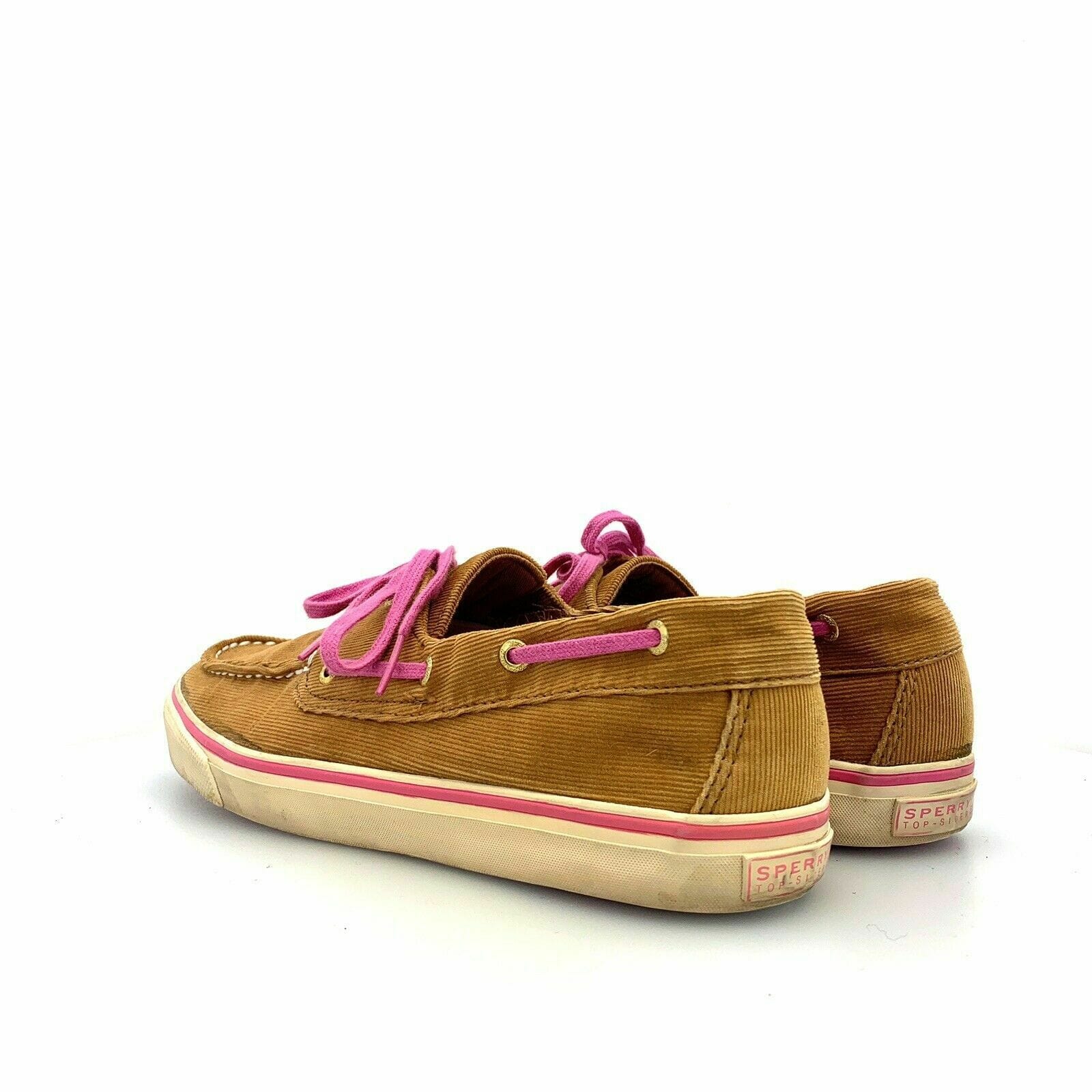 Women's Sperry Top-Sider Corduroy Boat Shoes, Brown / Pink - Size 10M - parsimonyshoppes