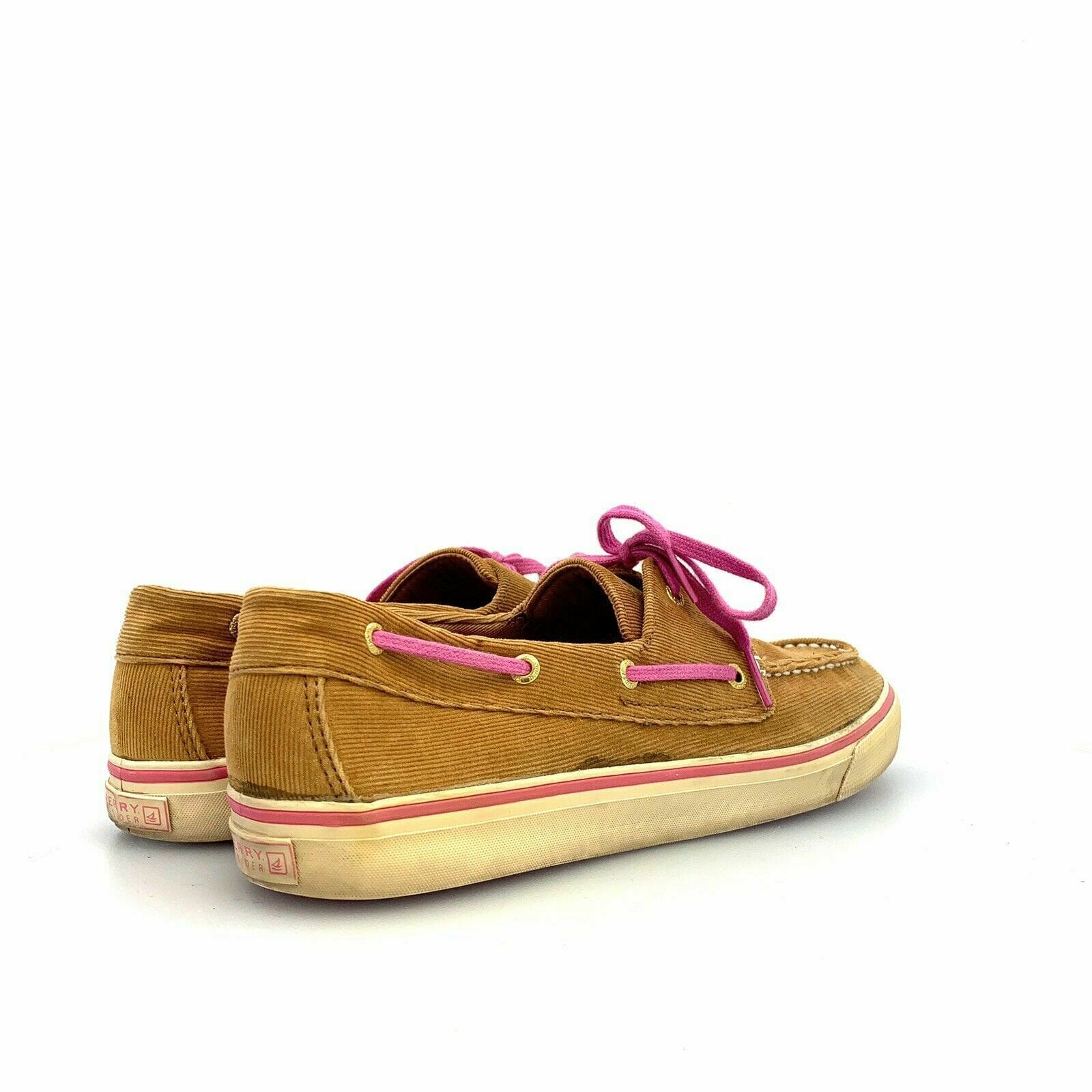 Women's Sperry Top-Sider Corduroy Boat Shoes, Brown / Pink - Size 10M - parsimonyshoppes