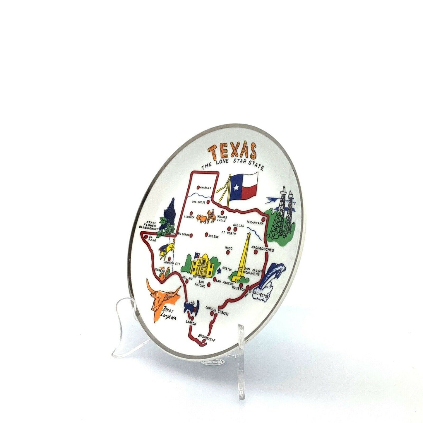State Of Alabama Souvenir Collectible Plate, White - 8” - parsimonyshoppes