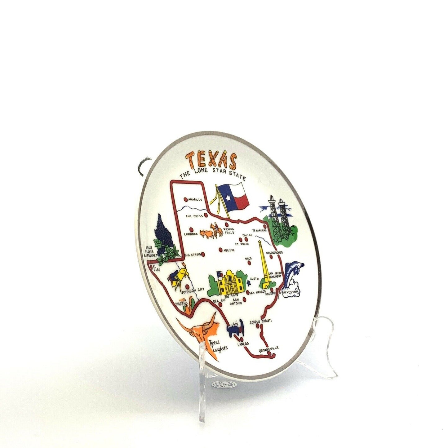 State Of Alabama Souvenir Collectible Plate, White - 8” - parsimonyshoppes