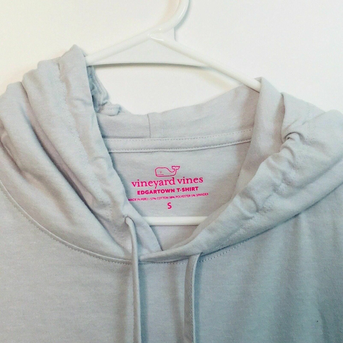 Vineyard Vines Mens Edgartown T Shirt Hoodie Long Sleeve Size S Eggshell White - parsimonyshoppes