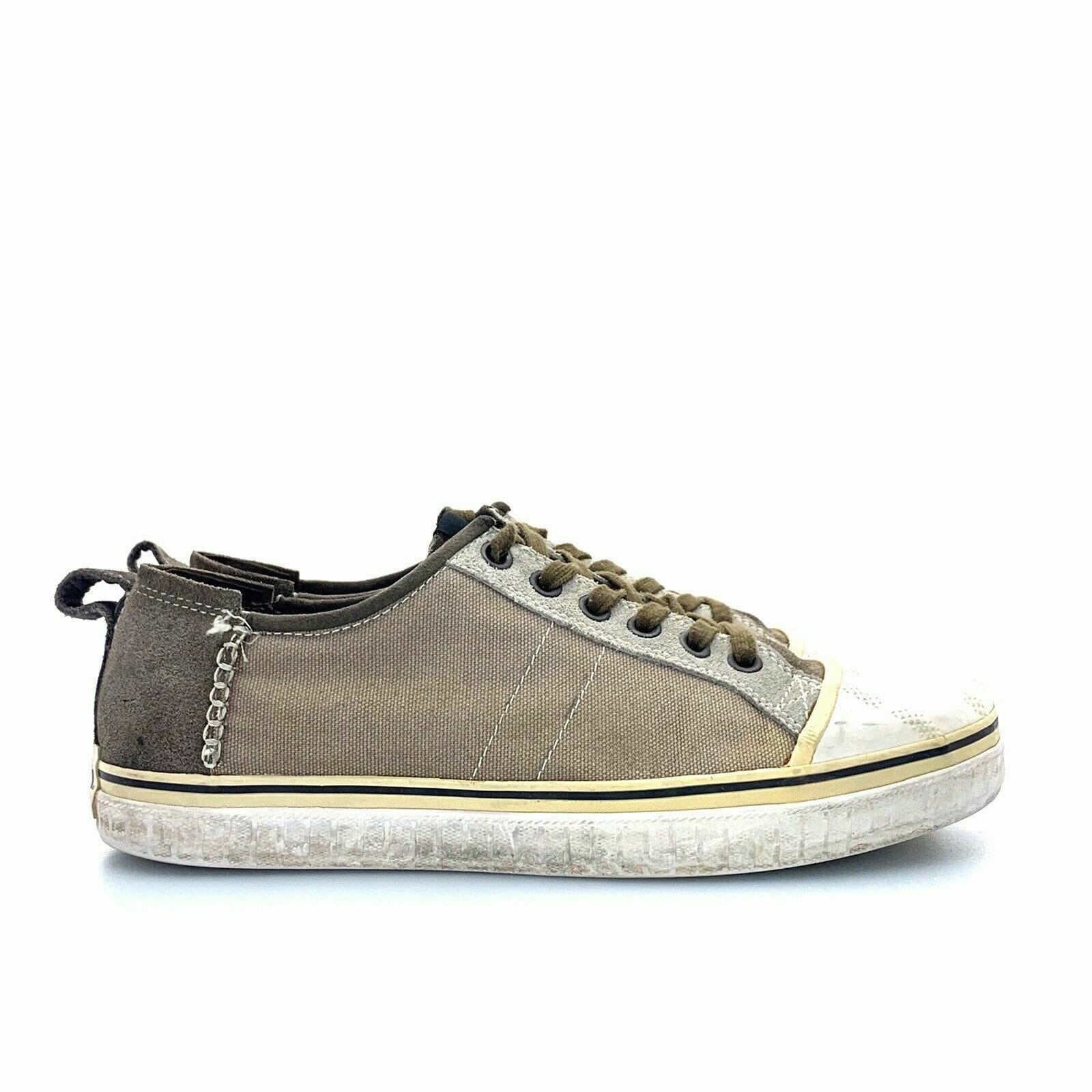 Sorel Mens Size 11.5 Brown White Canvas Sneakers Board Lace Up Shoes - parsimonyshoppes
