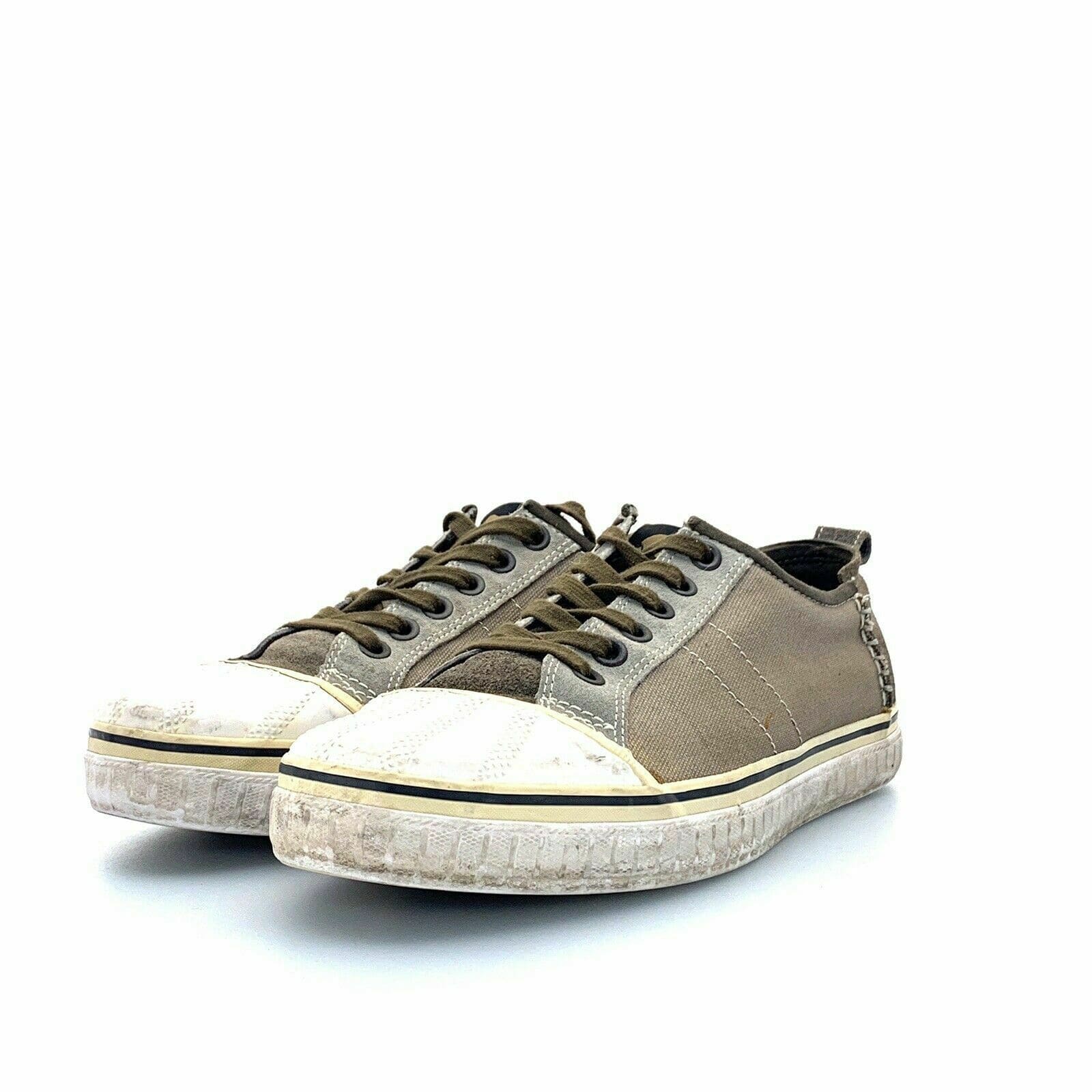 Sorel Mens Size 11.5 Brown White Canvas Sneakers Board Lace Up Shoes - parsimonyshoppes