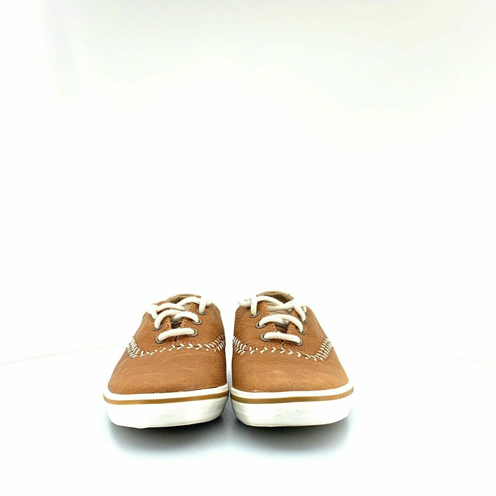 Keds Womens Shoes SIZE 4 Brown Leather Lace Up Baseball Glove Flats WH60844 - parsimonyshoppes