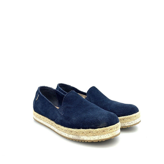 Tom's Navy Blue Suede Slip-On Flats - Womens Size 8.5