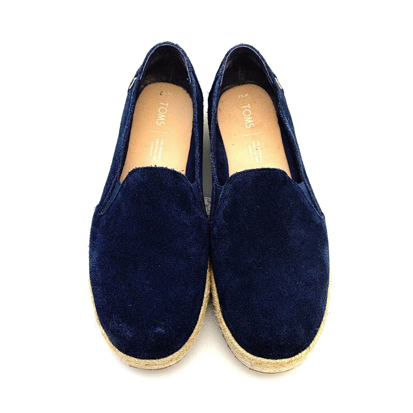 Tom's Navy Blue Suede Slip-On Flats - Womens Size 8.5