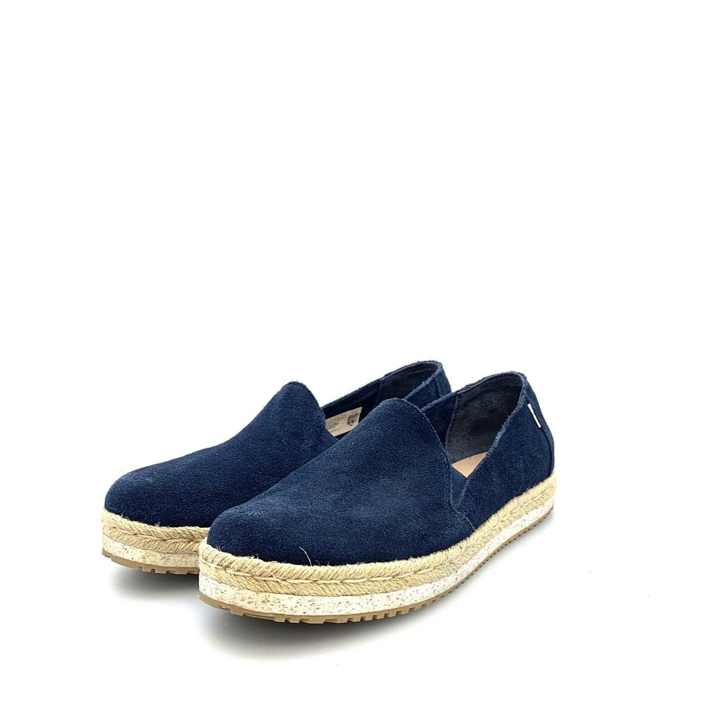 Tom's Navy Blue Suede Slip-On Flats - Womens Size 8.5