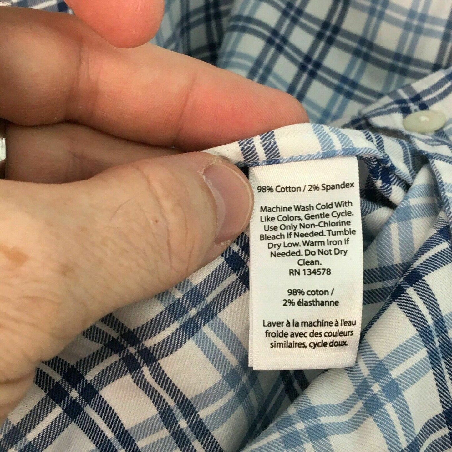 Vineyard Vines Mens Slim Fit Button Down Tucker Shirt - Blue White Plaid - Size L