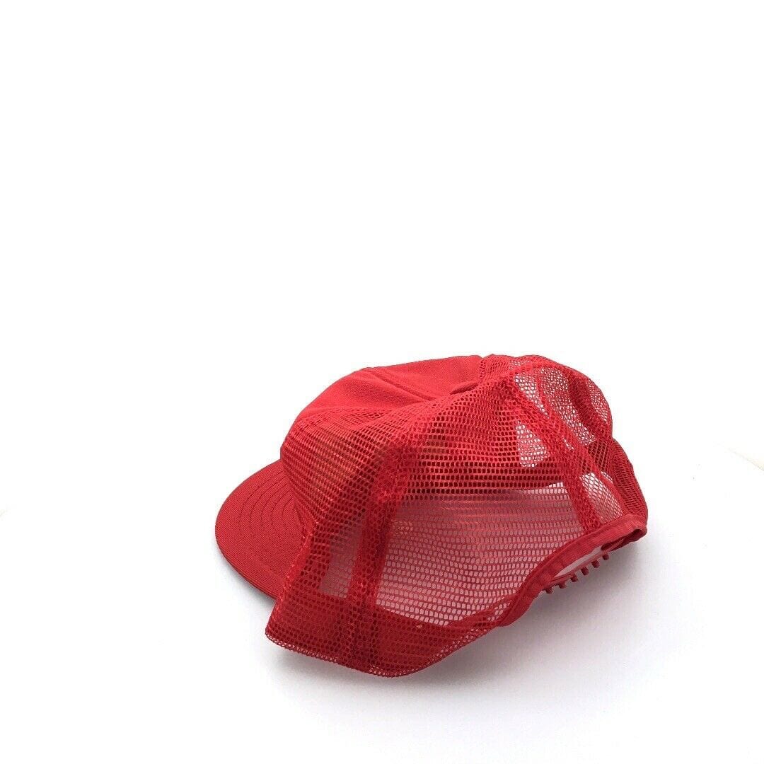 Vintage K-Products Red Mesh Trucker Hat Campbell Soup Tecumseh NE Patch OSFA