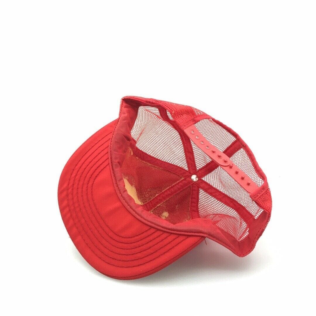 Vintage K-Products Red Mesh Trucker Hat Campbell Soup Tecumseh NE Patch OSFA