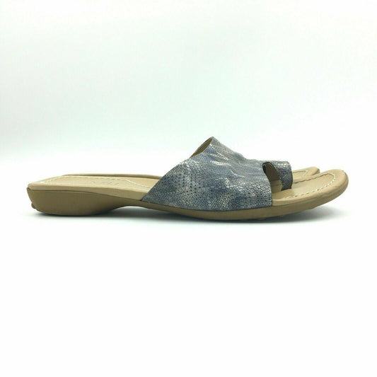 Trendy VANELi Womens Snakeskin Slide Sandals - Gray, Size 12