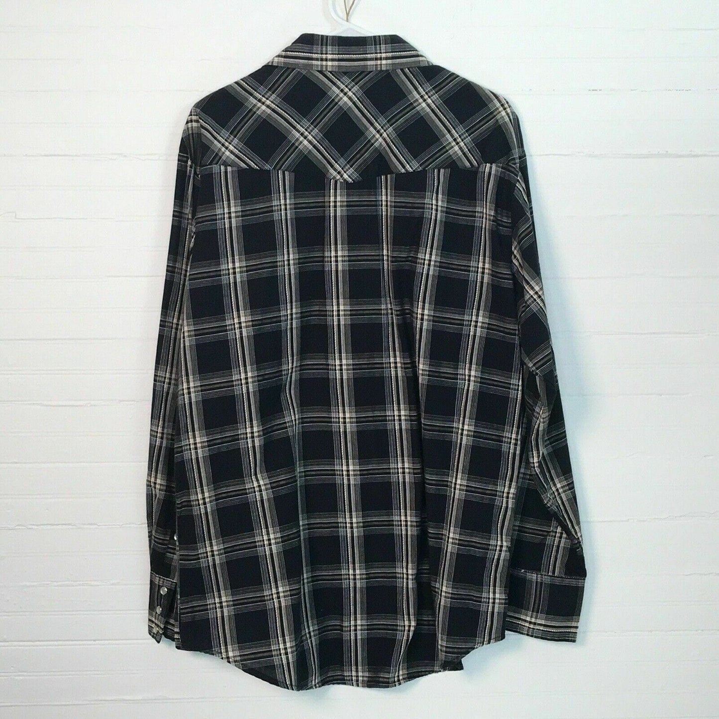 Sophisticated Roper Men's Snap Up Western Shirt XL Black Brown Plaid L/s