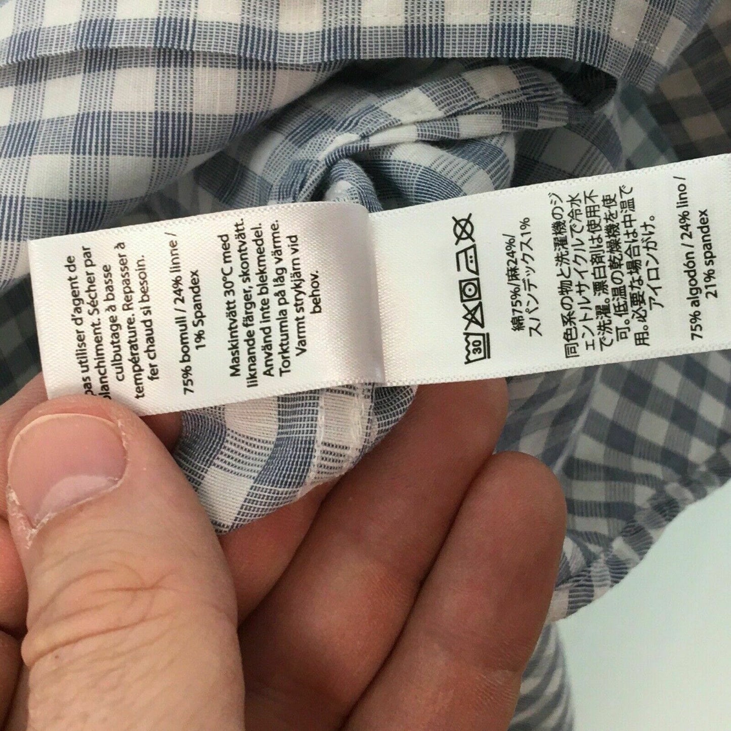 Vineyard Vines Men's Gray and White Check Plaid Button-Up Shirt | Size L