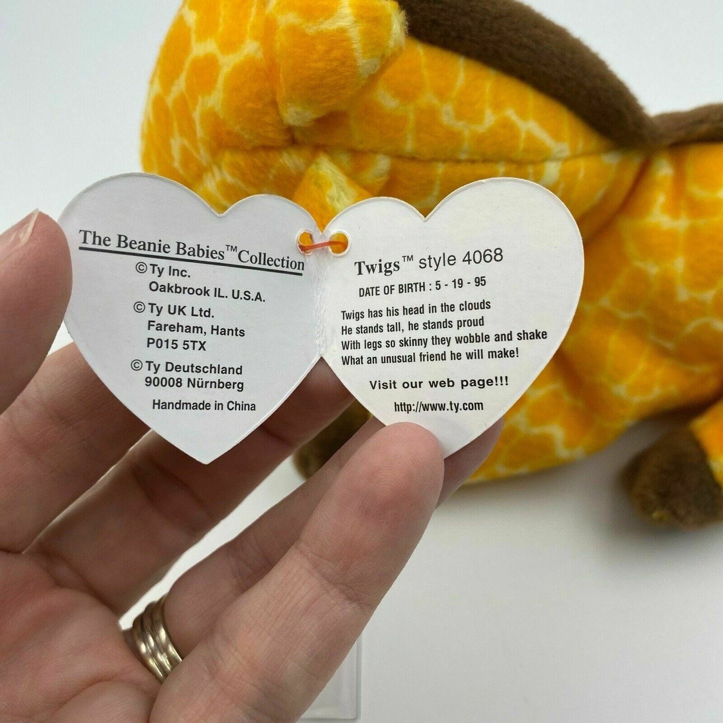 Ty Original Beanie Babies Originals | Twigs Giraffe Plush Toy 1995 | EUC