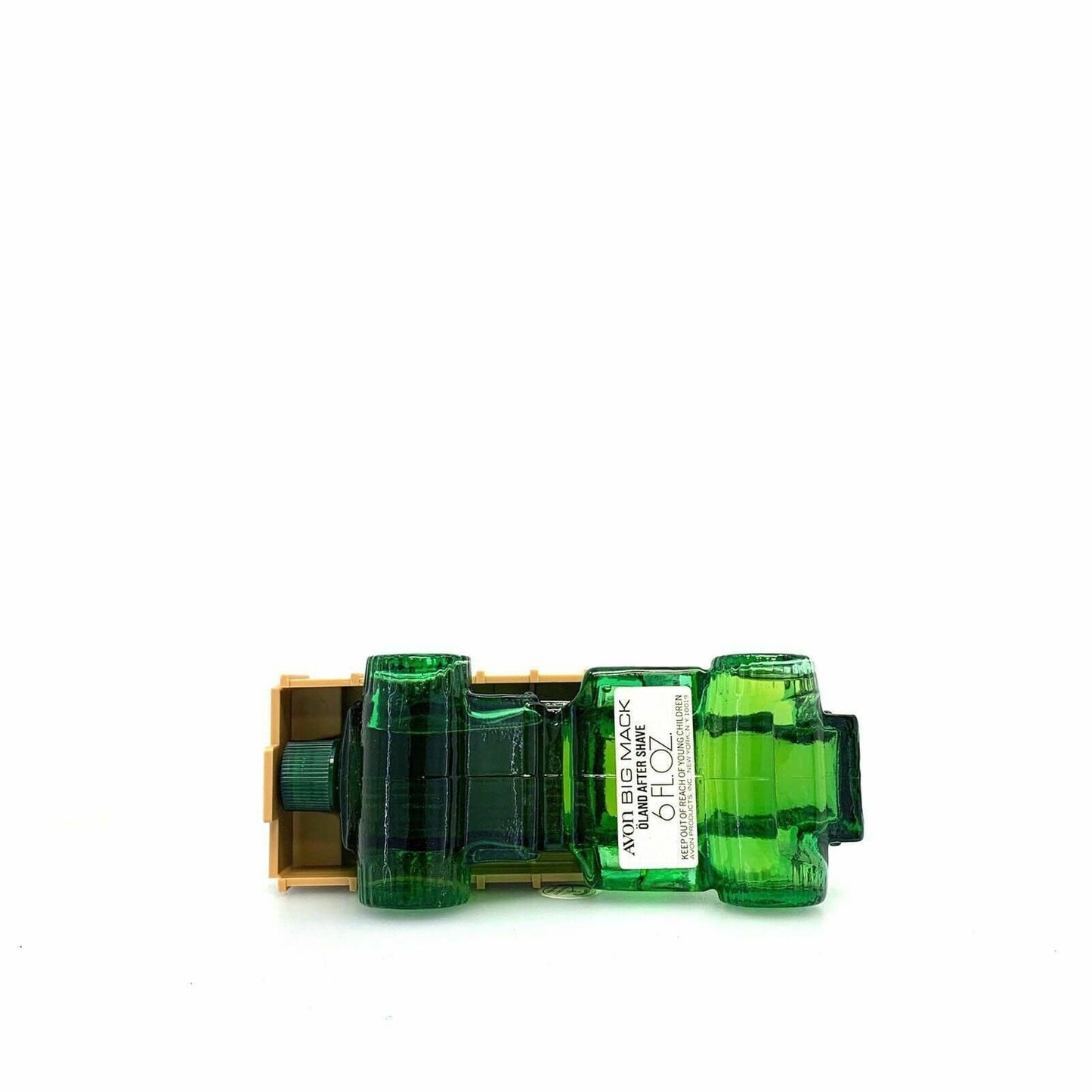Nostalgic Vintage Avon MAC TRUCK Big Mack Green Glass OLAND After Shave Bottle Full