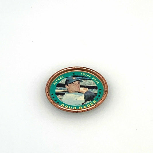 Nostalgic Topps Baseball Coin Pin Doug Rader Very Good Vintage Astros MLB 1966