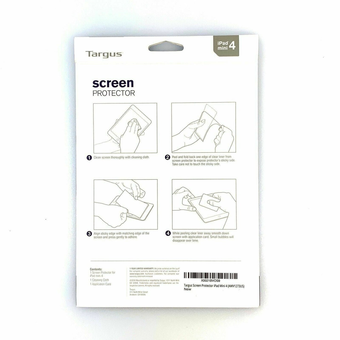 Targus Apple AWV1273US iPad Mini 4 Screen Protector - Pristine, Chic