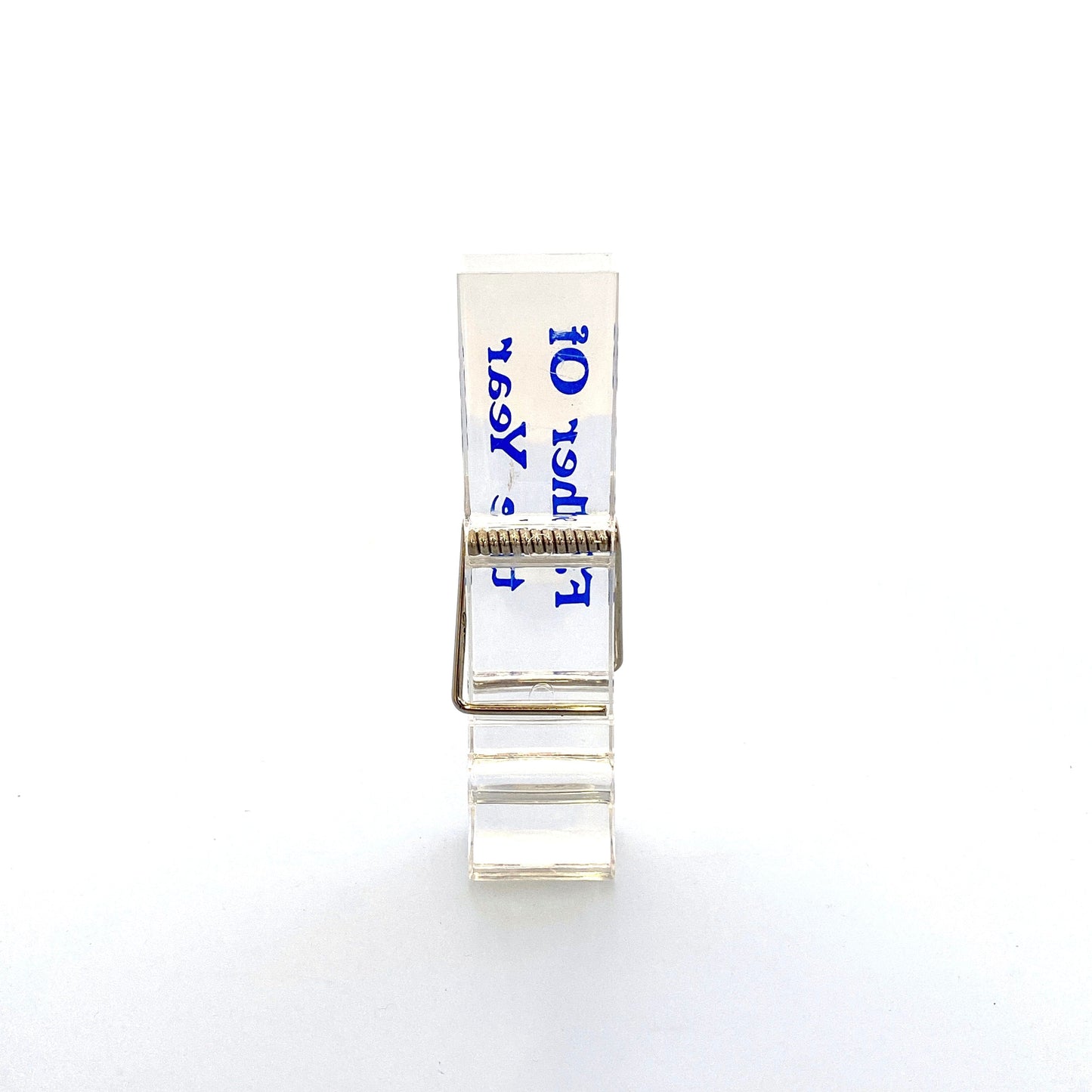 Vintage Lucite Clothes Pin Desk Paperweight “Father of the Year” Office Decor