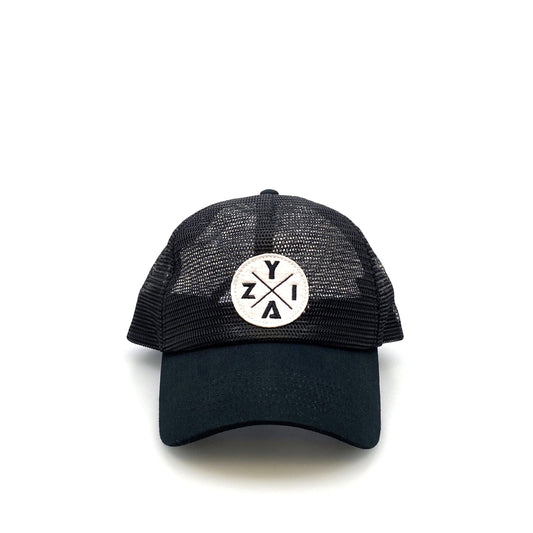 ZYIA Womens Black Adjustable Snapback Baseball Cap Hat Logo