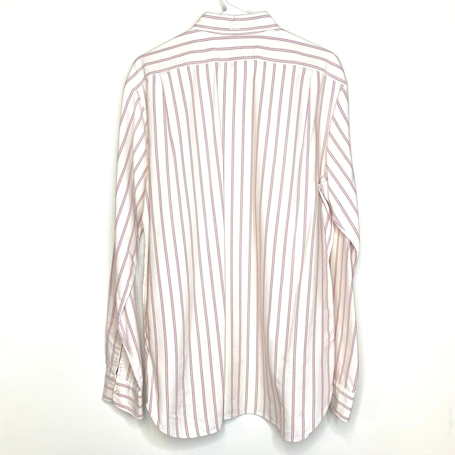 Polo Ralph Lauren Oxford Dress Shirt | L | White/Pink Striped | Button-Down L/s | GUC