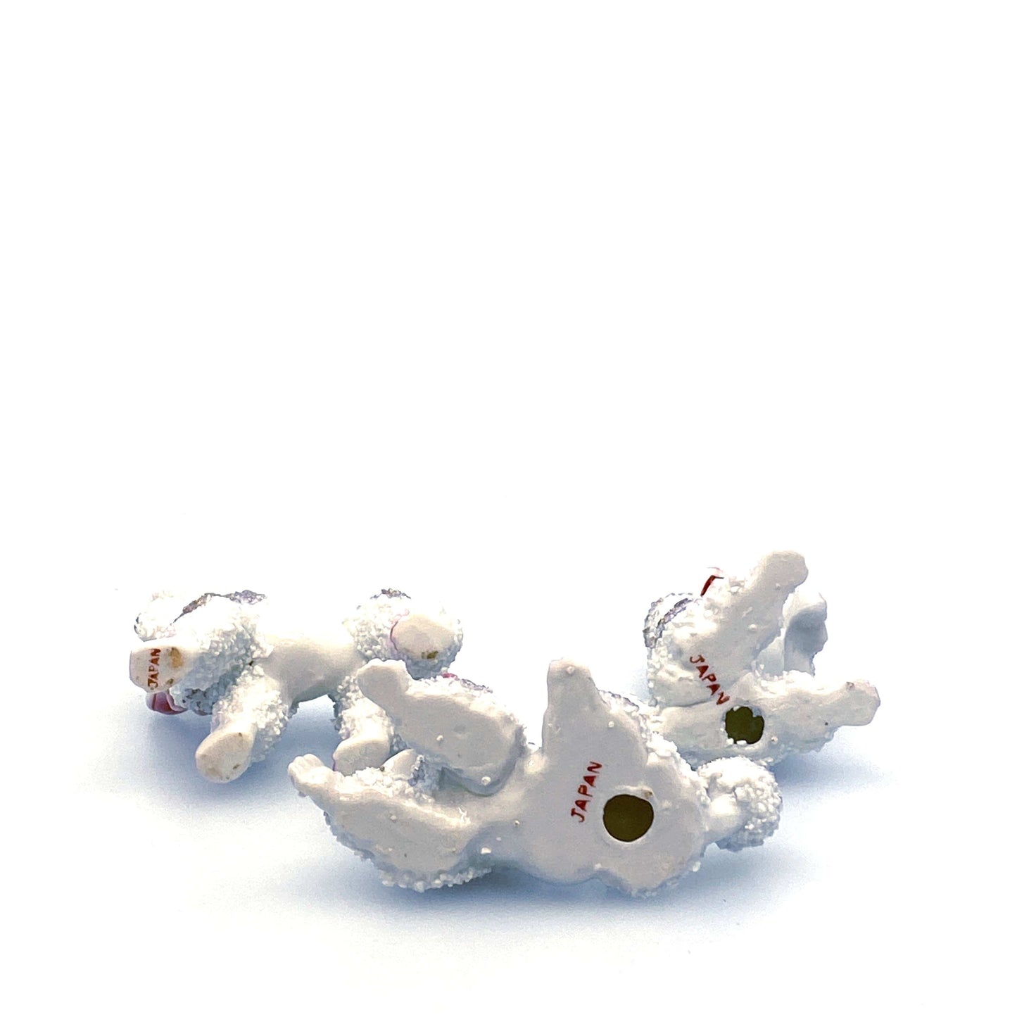 Vintage Poodles Figurines Set of 3 White Gold Spaghetti Style Japan