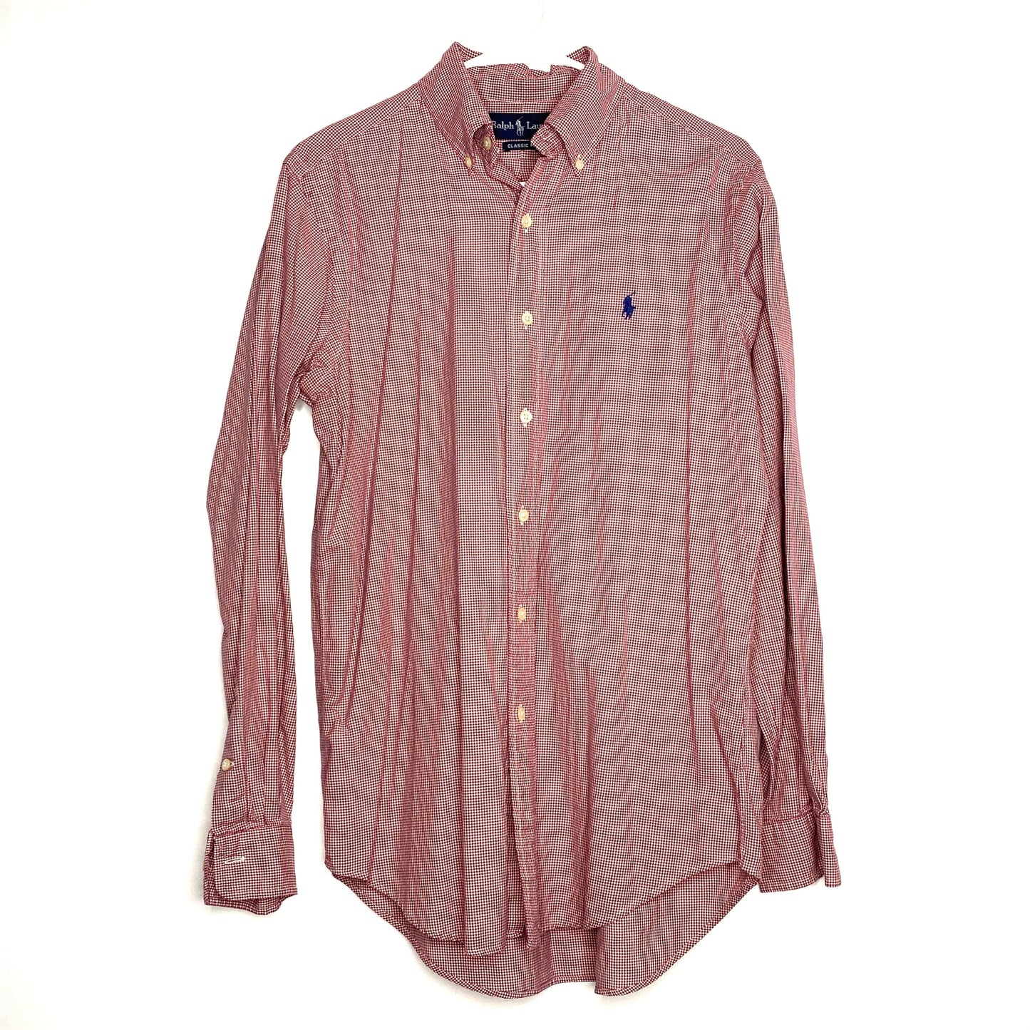 Ralph Lauren Men's Dress Shirt - Size S - Red/White Houndstooth - Classic Fit