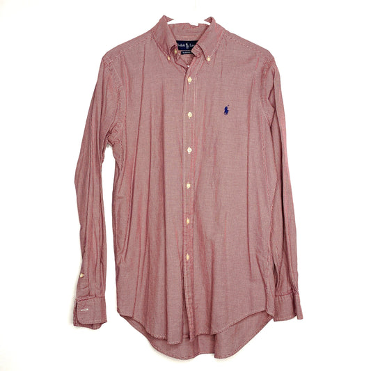 Ralph Lauren Men's Dress Shirt - Size S - Red/White Houndstooth - Classic Fit