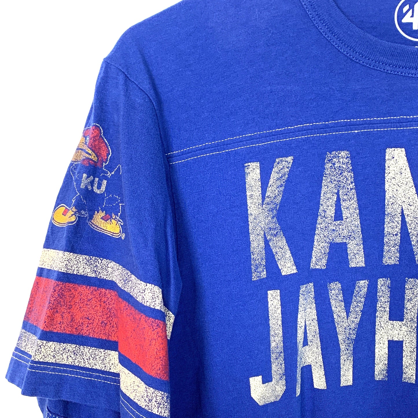 '47 Brand Kansas Jayhawks Blue Short Sleeve T-Shirt - Size Small