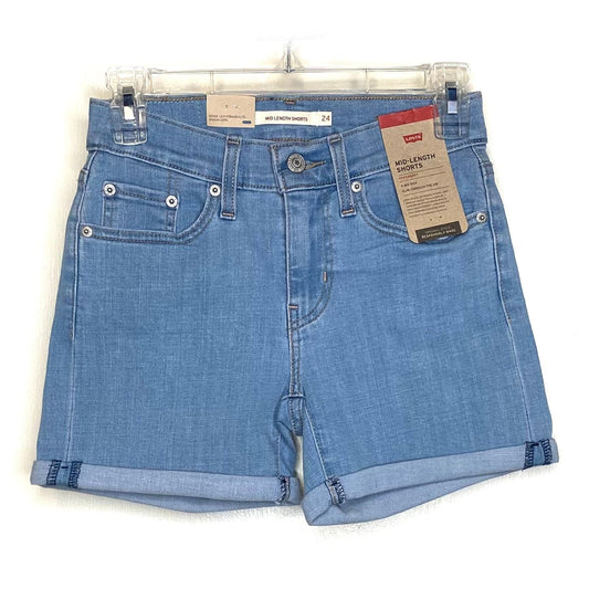 Levi's Women's Light Blue Denim Mid-Length Shorts - Size 24 - NWT