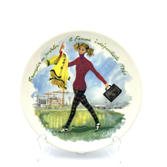 Vintage 1979 D'Arceau Limoges Collectors Plate “Francoise en pantalon” Belle Epoque