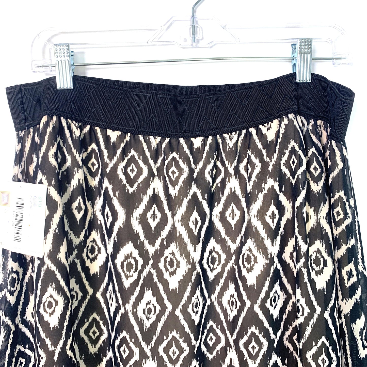 LuLaRoe | Lola Skirt | Geometric Pattern | Black White | Size: 2XL | NWT