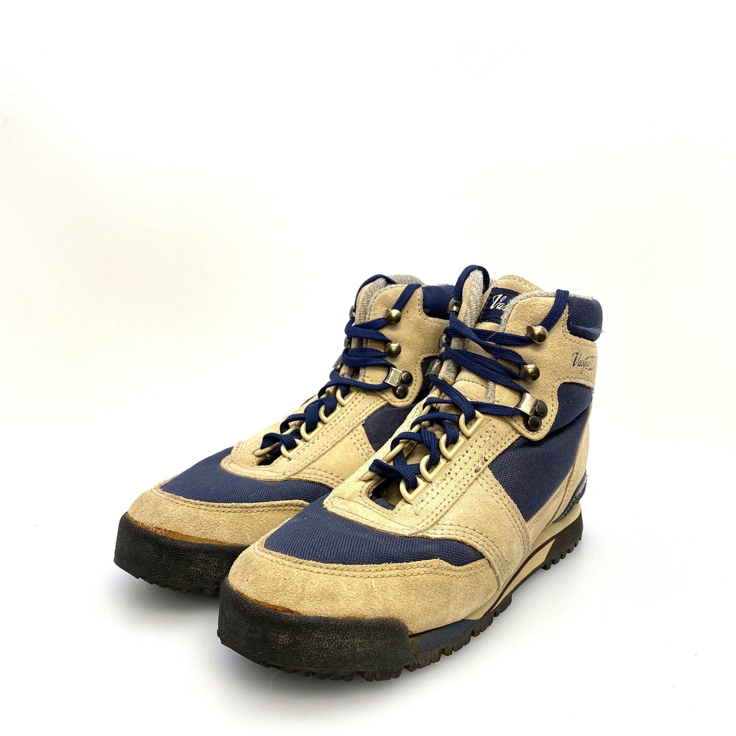 Vasque Womens Size 7½ Beige Blue Hiking Boots Lace-Up