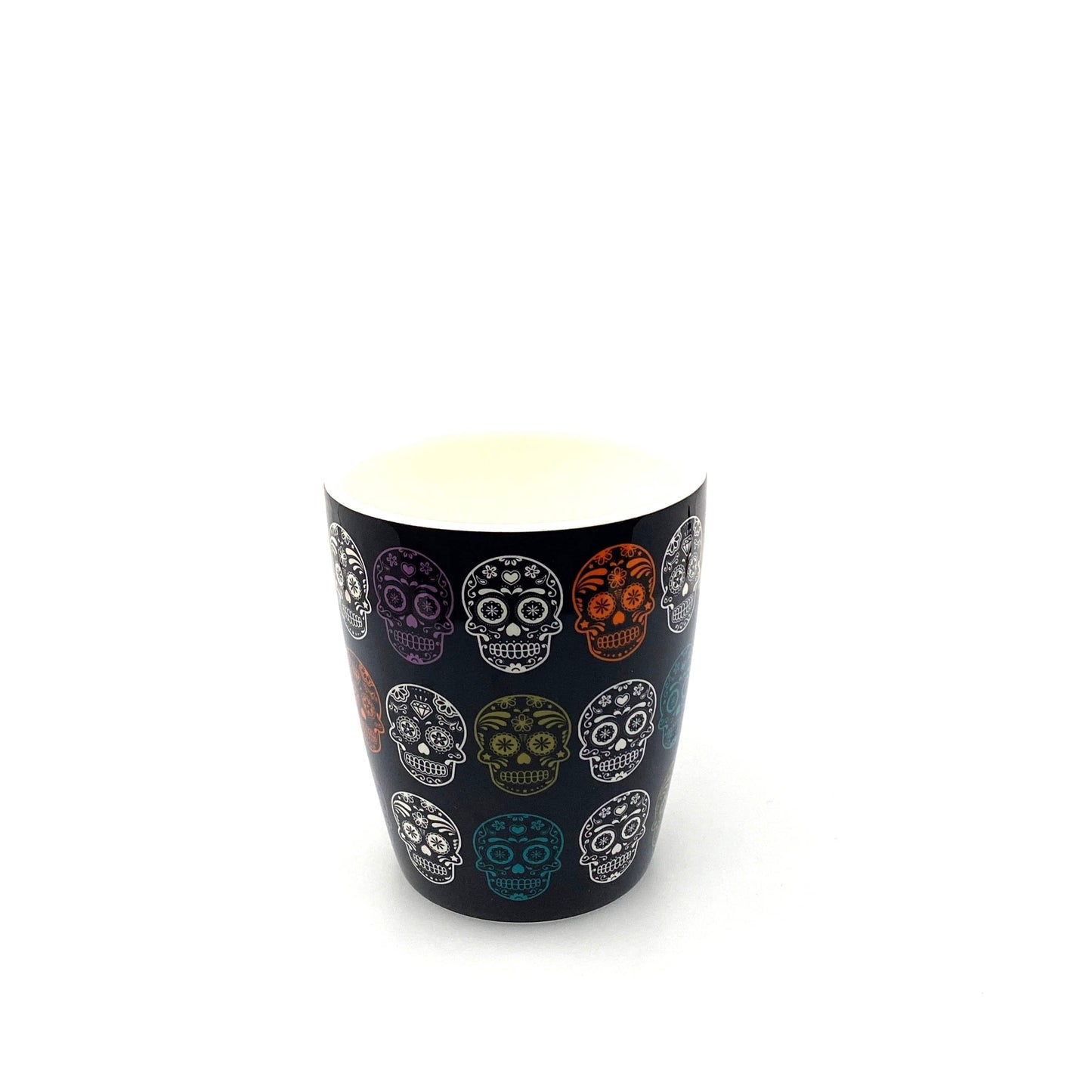 Sugar Skull Pattern Ceramic Coffee Cup Mug, Black - 12oz