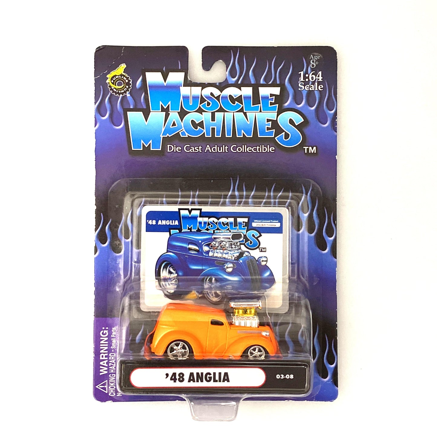 Muscle Machines '48 Anglia Diecast Car – Vintage-Inspired Collectible for Enthusiasts – 1:64 Scale Model in Vibrant Orange