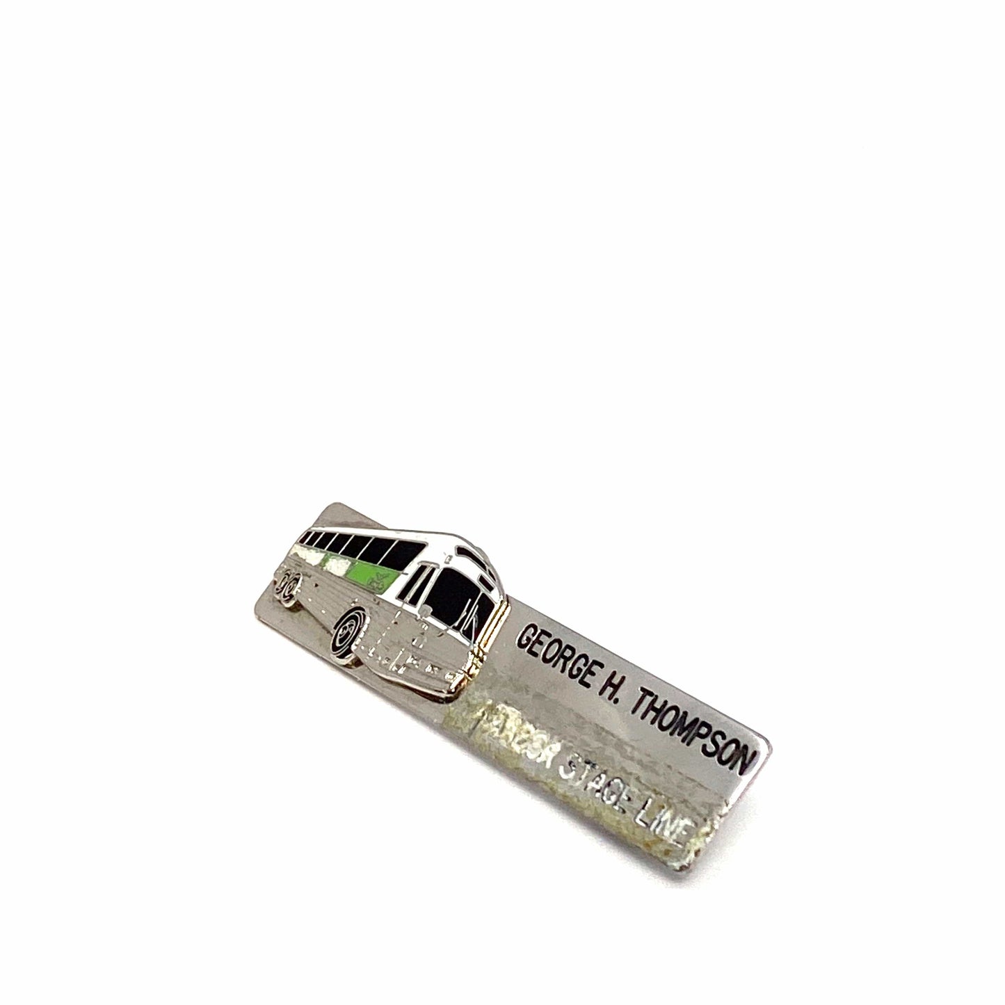 Vintage 1980’s Eagle Stage Lines Bus Drivers Lapel Pin - “George Thompson”