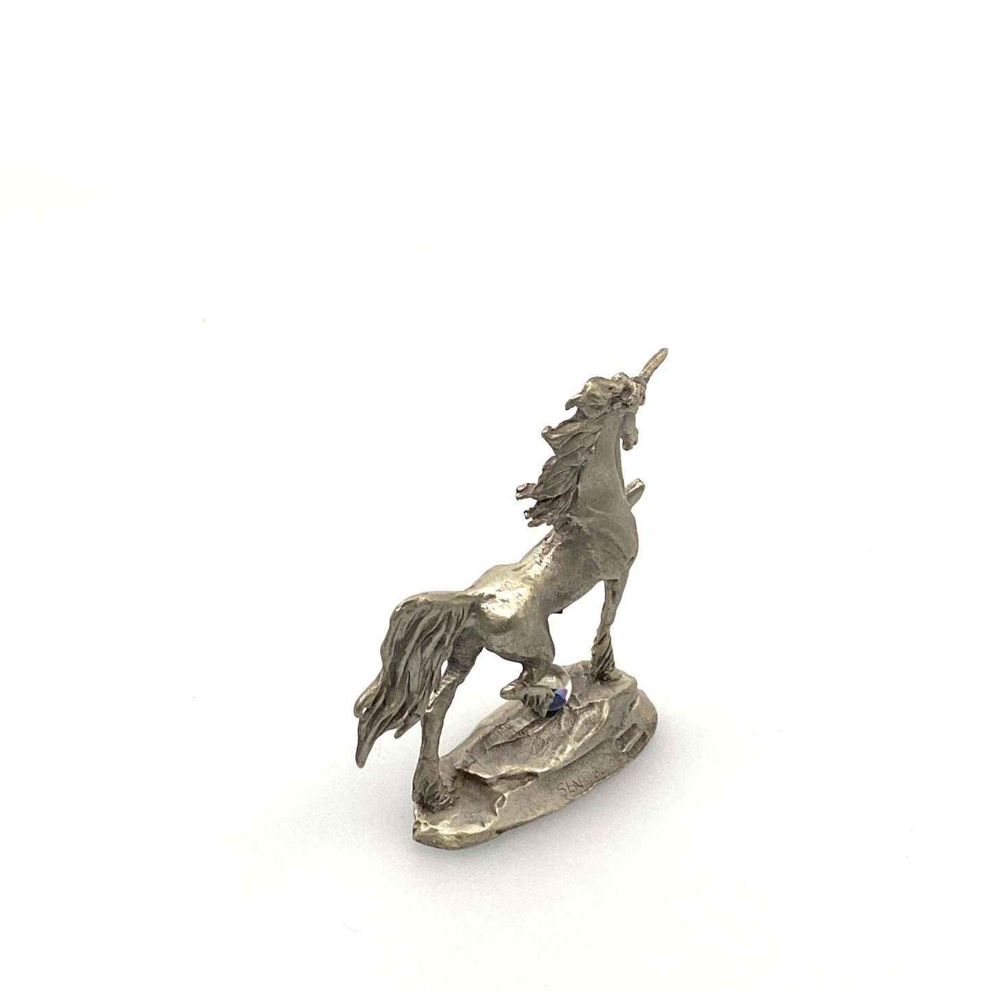 Spoontiques 1983/1984 Pewter Unicorn Figurine w/Glass Ball