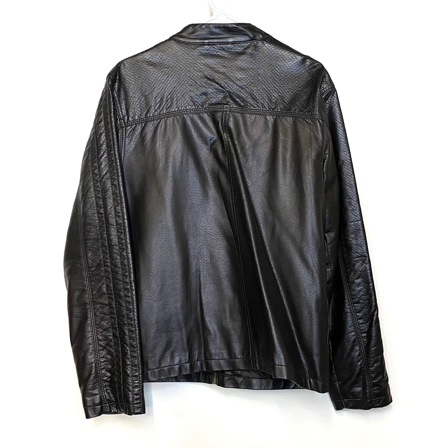 Guess Mens Size M Dark Brown Biker Jacker Full Zipper L/s