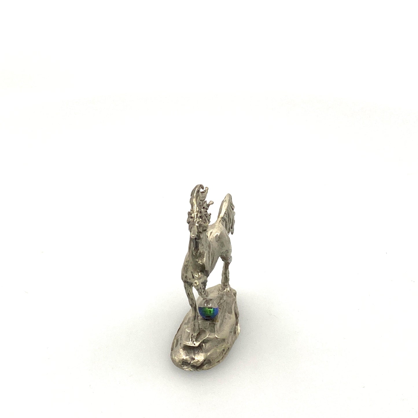 Spoontiques 1983/1984 Pewter Unicorn Figurine w/Glass Ball