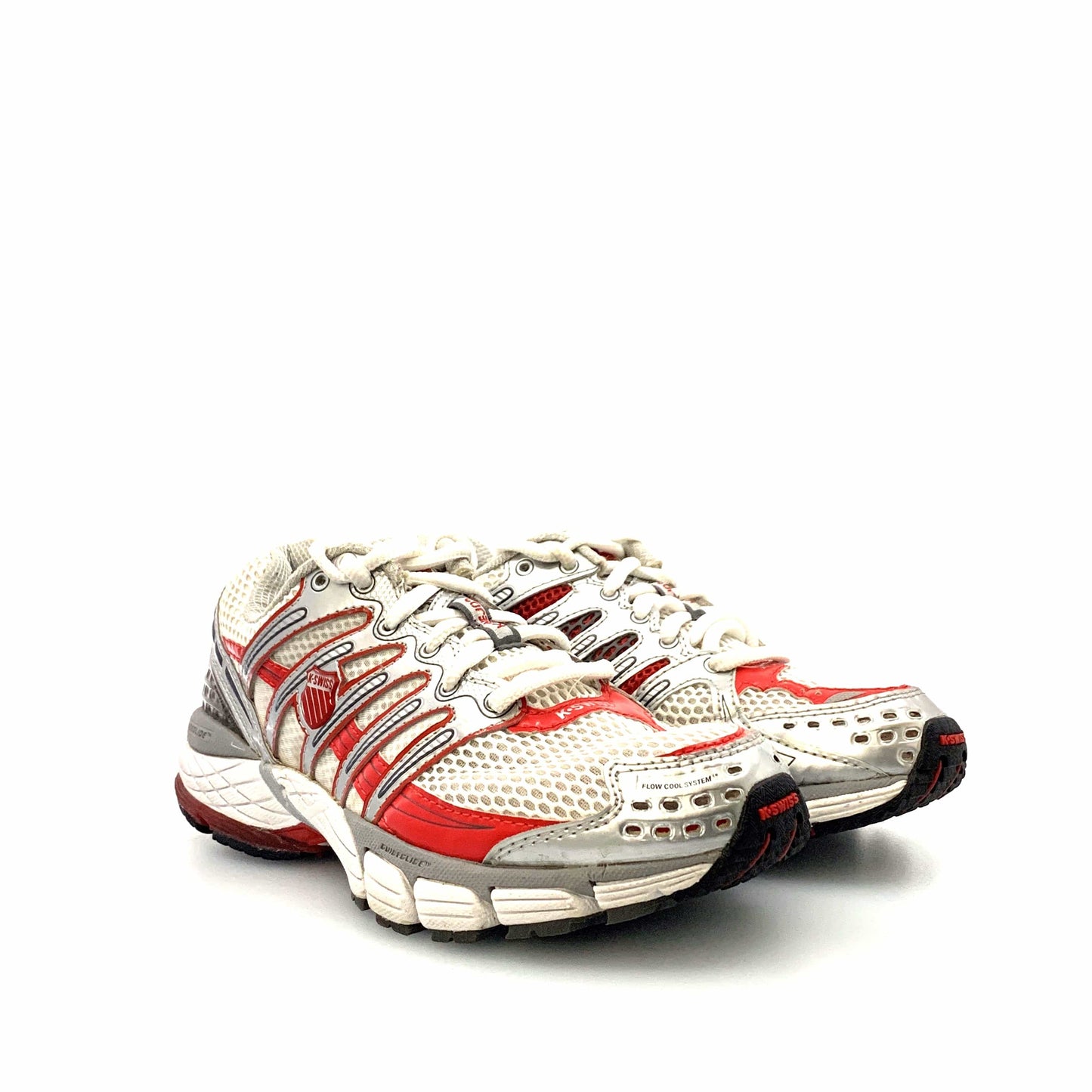 K-Swiss Womens Size 5.5 White Silver Red Athletic Shoes Sneakers