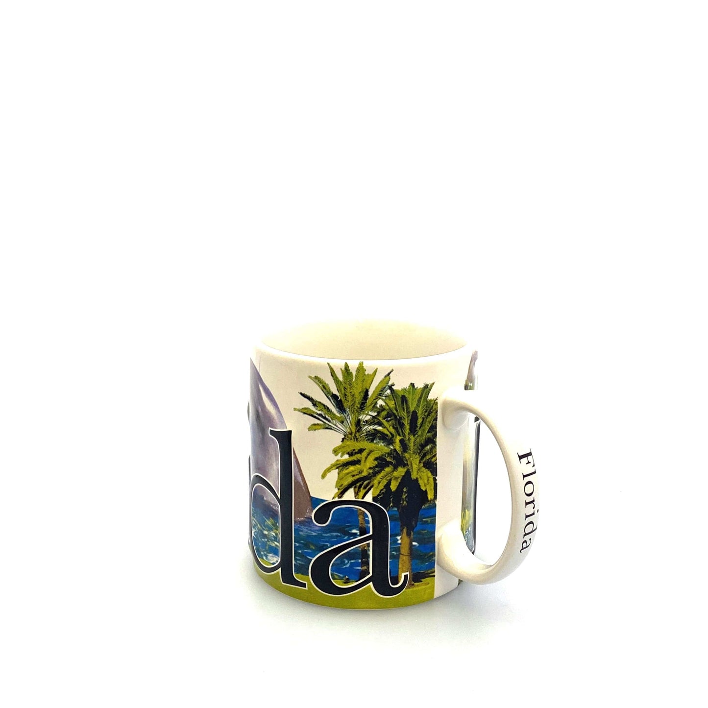 State of Florida Souvenir Ceramic Coffee Mug Cup 14 fl oz, Dolphin Alligator