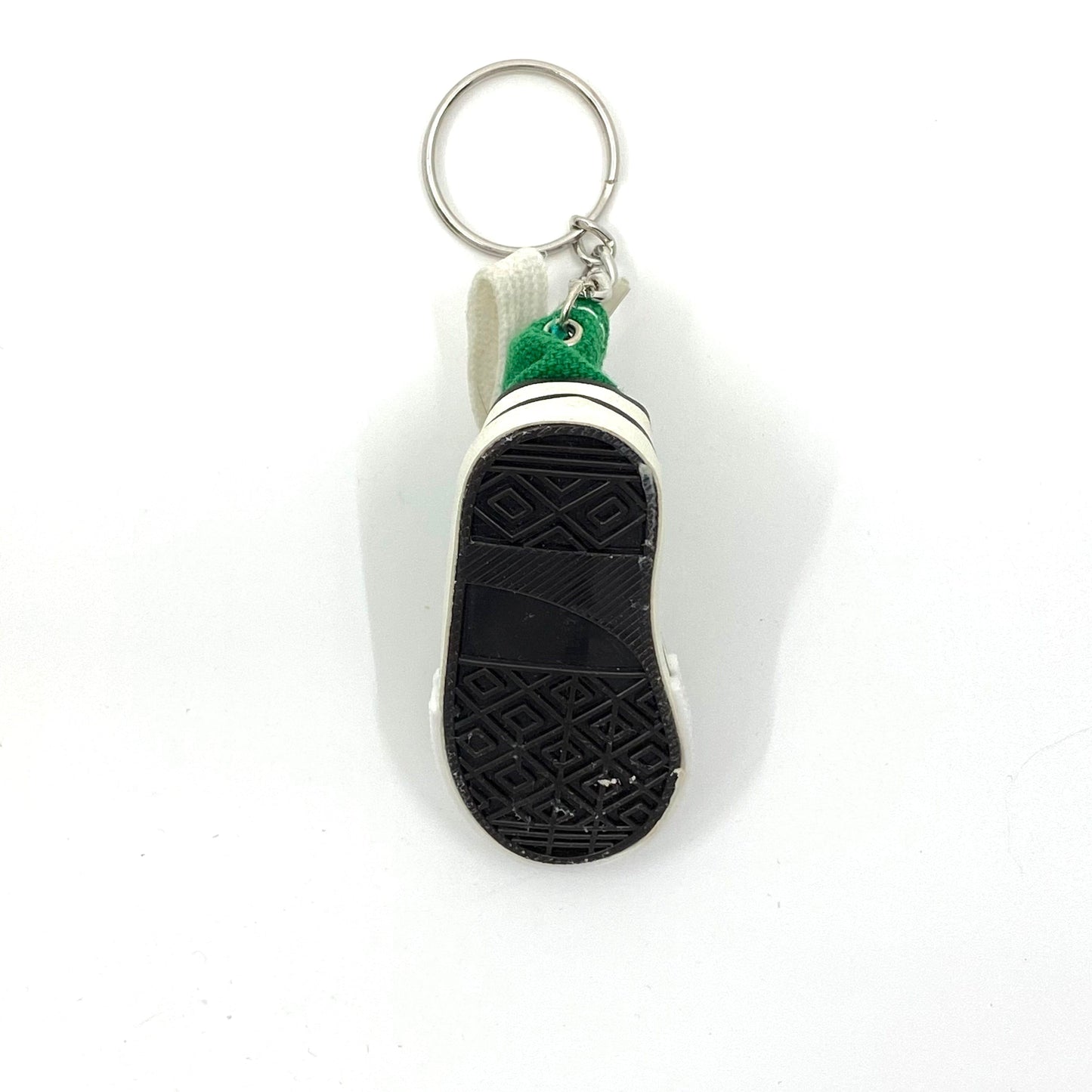 Novelty Hi-Top Sneaker Green Canvas Keychain Charm Key Ring