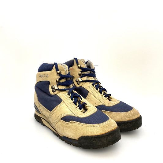 Vasque Womens Size 7½ Beige Blue Hiking Boots Lace-Up