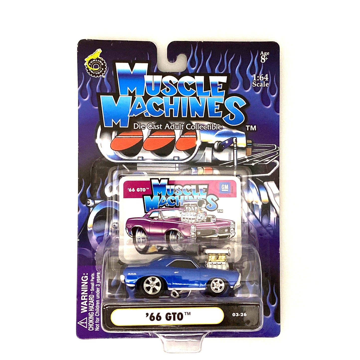 Muscle Machines GTO Diecast Car – Pristine 1:64 Scale Collectible for Car Enthusiasts – Blue Vintage Model