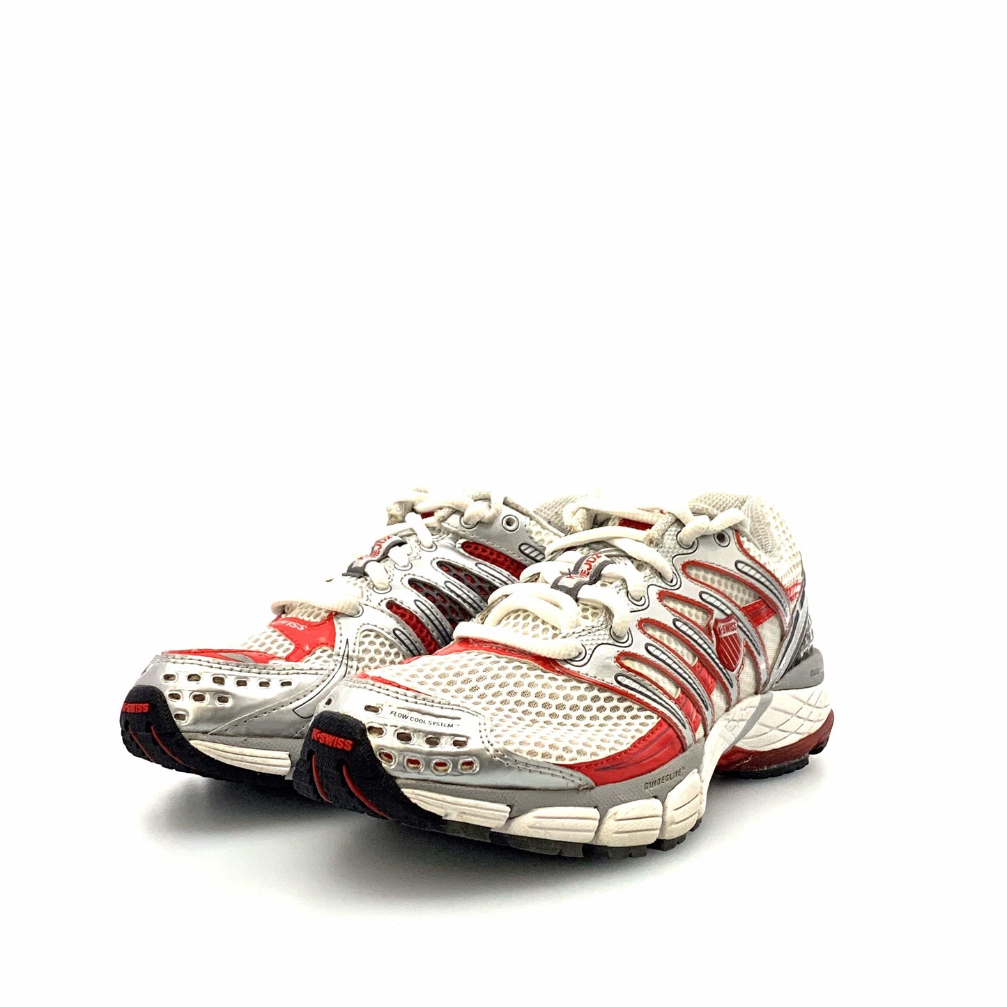 K-Swiss Womens Size 5.5 White Silver Red Athletic Shoes Sneakers