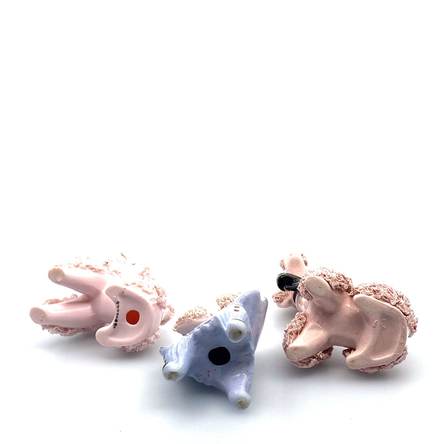 Vintage Lefton Pink Spaghetti Poodles Set of 3 Family Japan