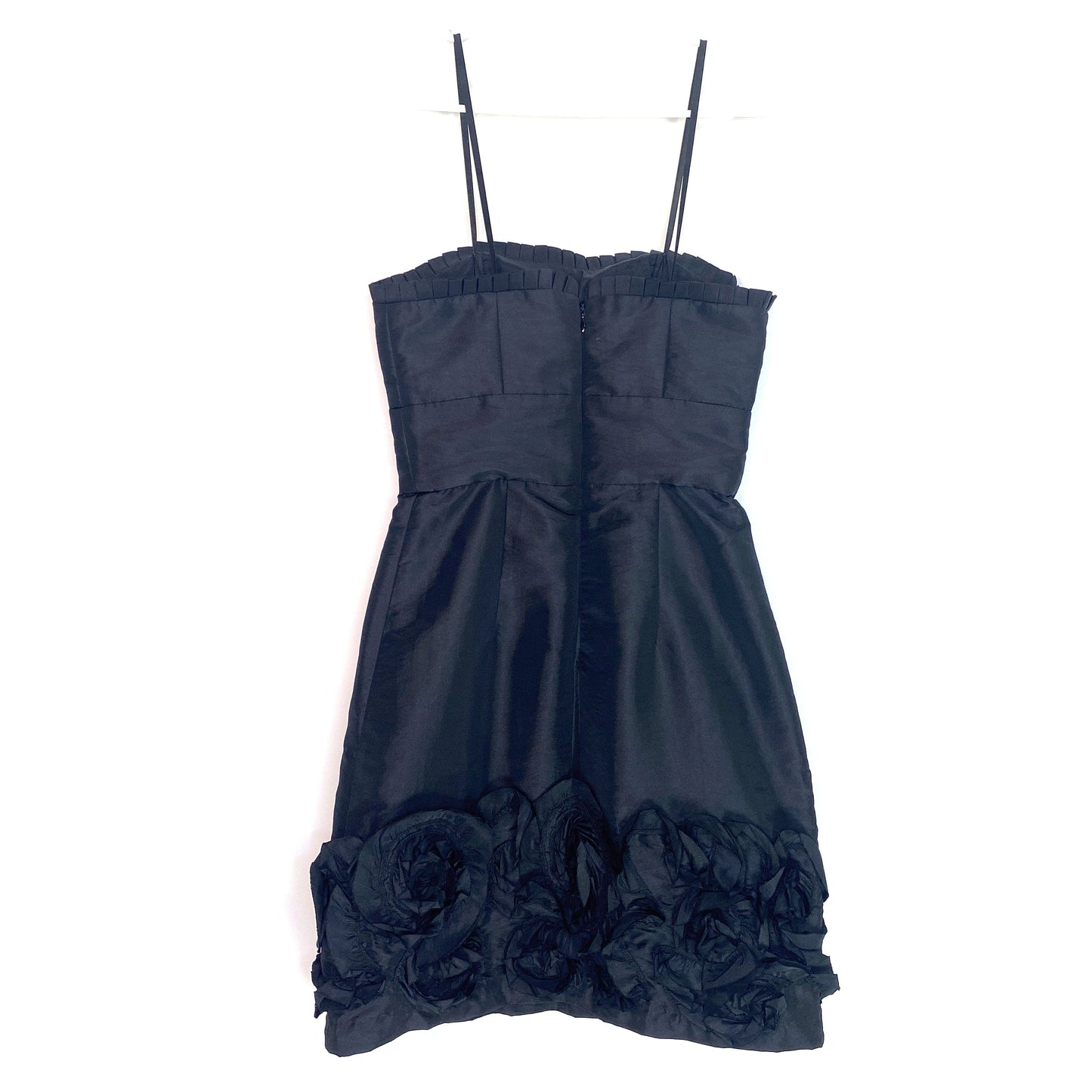 Max & Cleo Women's Black Strapless Ruffled Flower Hem Prom Party Dress - Size 2 - NWOT